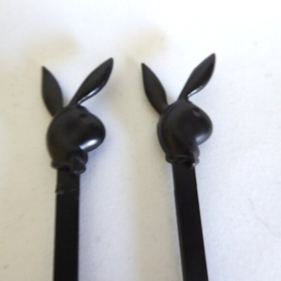 VINTAGE PLAYBOY NIGHT CLUB BUNNY COCKTAIL DRINK SWIZZLE STICK STIRRER (LOT OF 2) - Picture 2 of 6